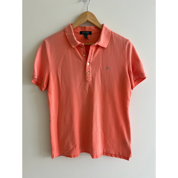 Lauren Ralph Lauren Tops - Lauren Ralph Lauren M Coral Piqué Cotton Polo Old Money Preppy Coastal Top